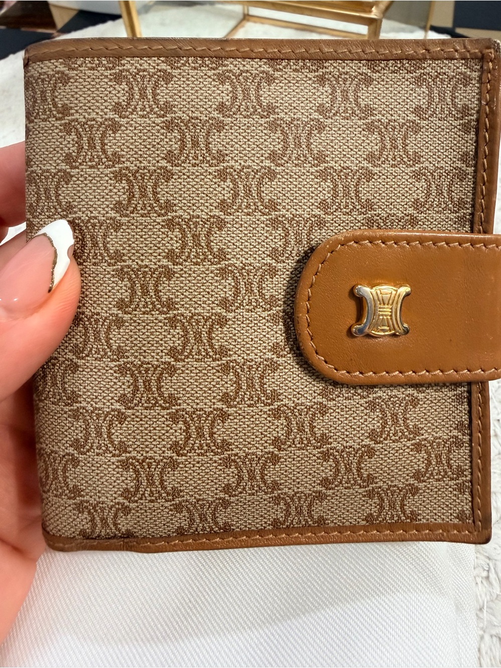 Celine Macadam Triomphe Compact Bifold Wallet + Celine Dustie